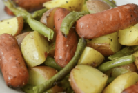 Air Fryer Sausage, Potato, and Bean Hash