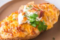 Golden Air Fryer Twice Baked Potatoes