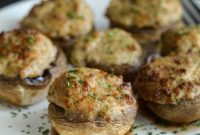 Crispy Air Fryer Stuffed Mushrooms