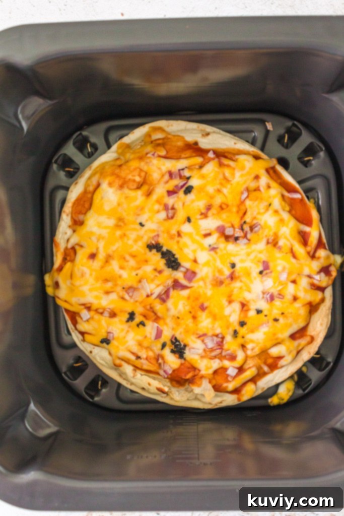 Air Fryer Mexican Pizza with a crispy crust