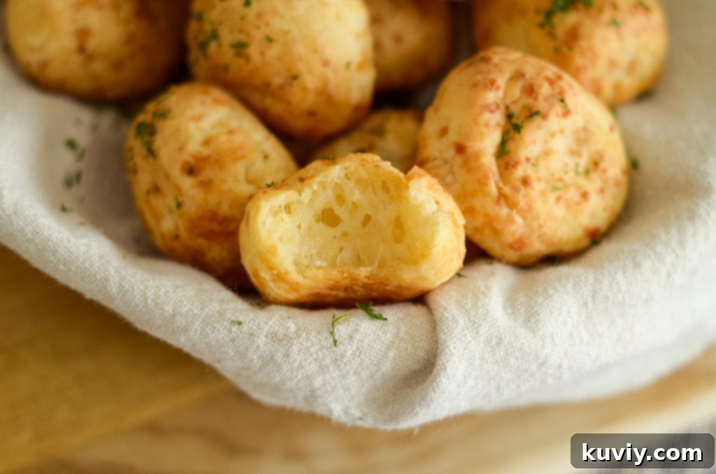 A small pile of air fryer Trader Joe's Brazilian cheese bread ready to be enjoyed.