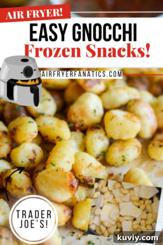 Plate of air fryer frozen gnocchi with dipping sauce