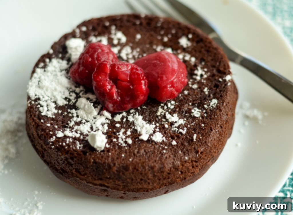 Decadent Air Fryer Chocolate Lava Cakes (Gluten-Free Option) 8 Close-up of molten center of Air Fryer Chocolate Lava Cake