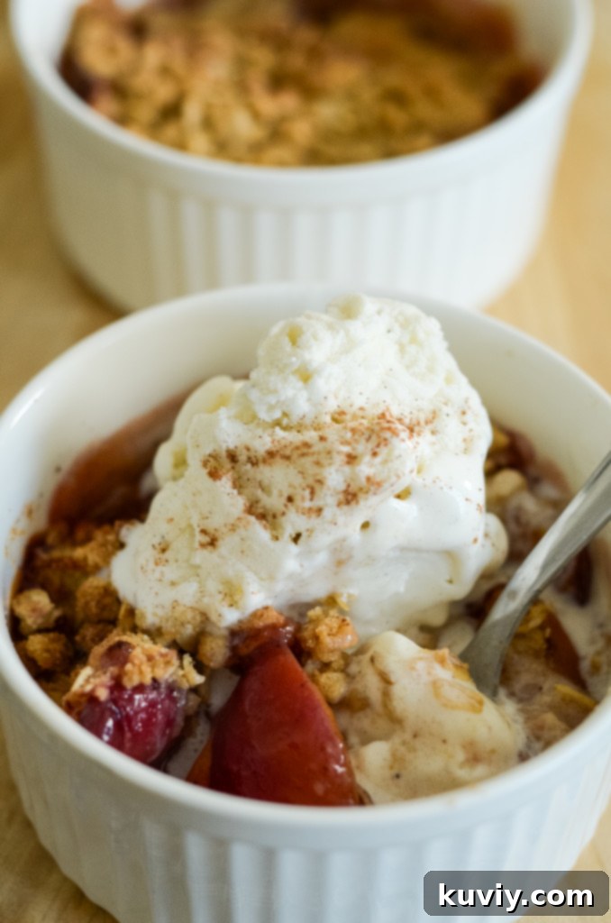 air fryer peach crisp