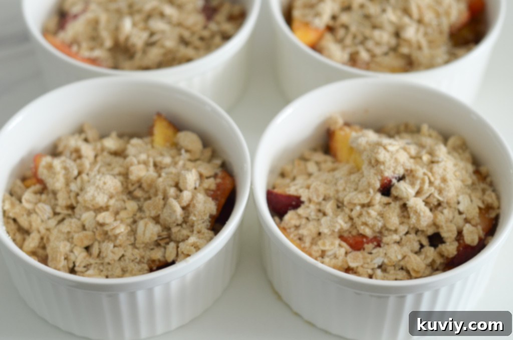 gluten free air fryer peach crisp
