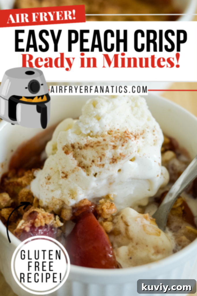 air fryer peach crisp finished
