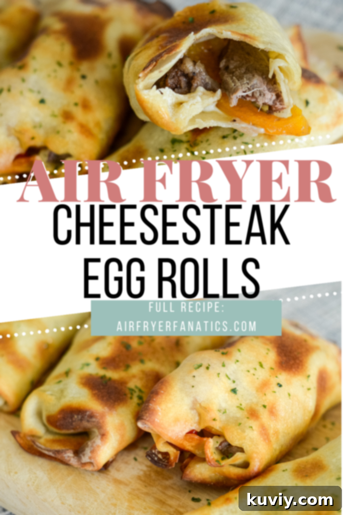air fryer philly cheesesteak egg rolls