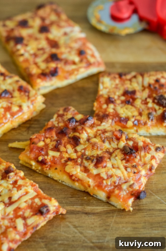 Sliced Air Fryer Totino's Pizza ready to serve