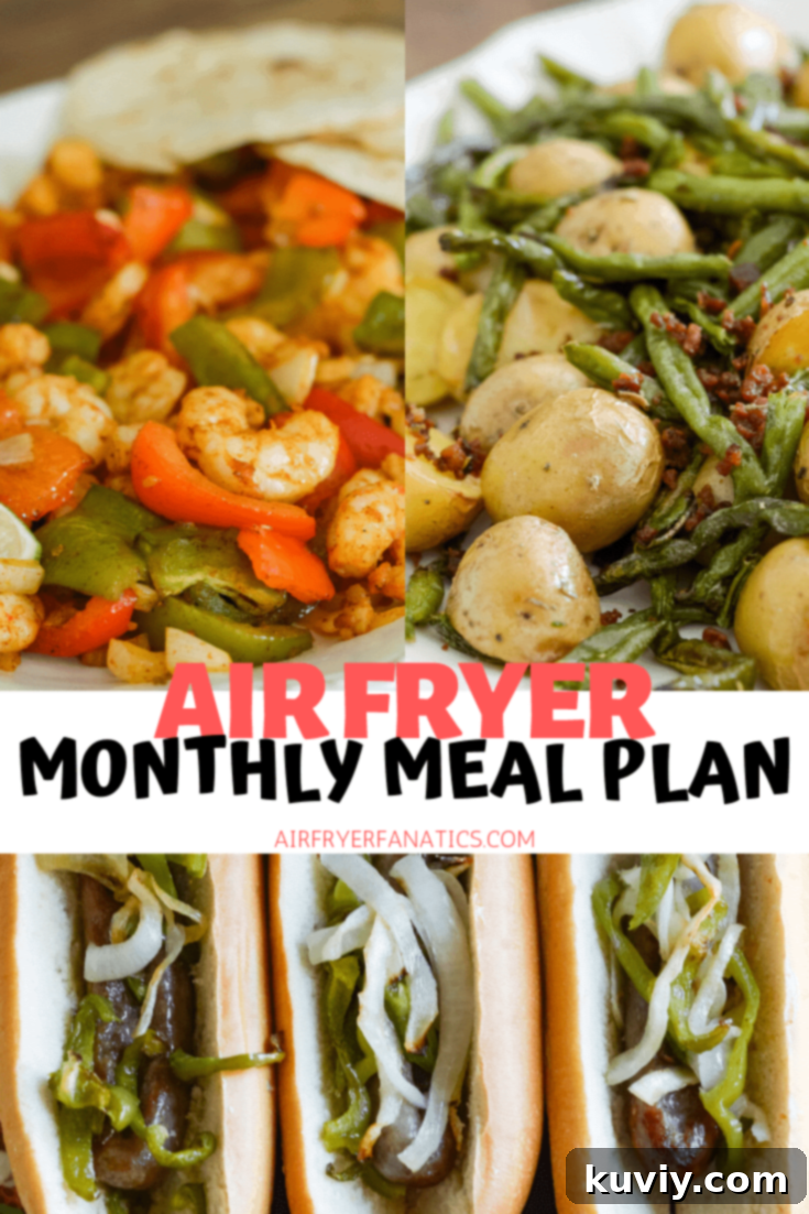 Air Fryer Monthly Meal Plan Summary