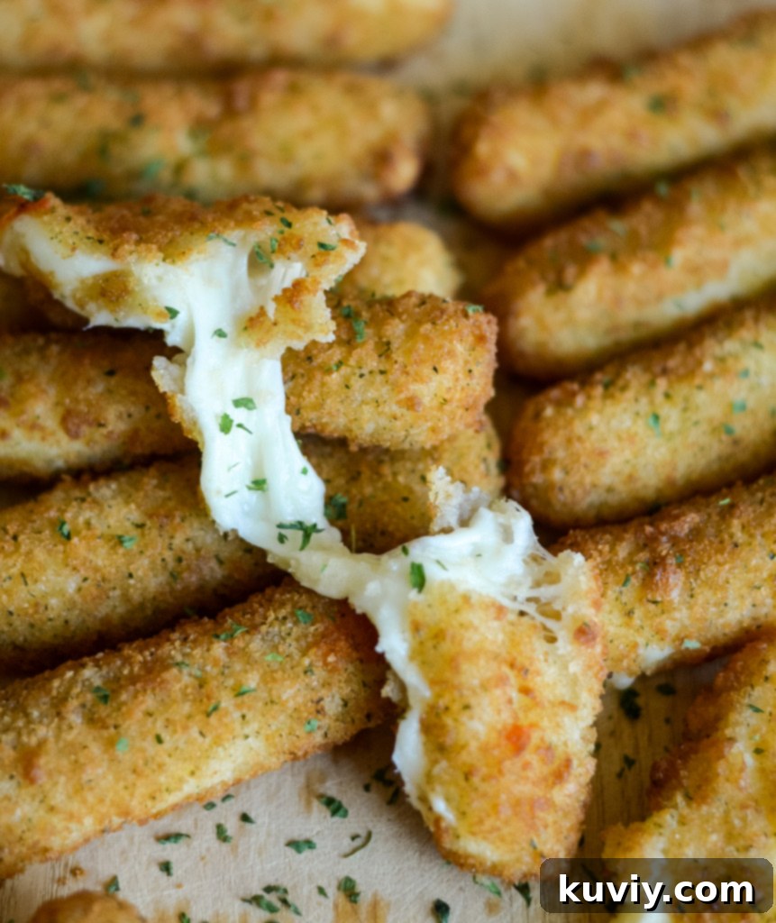 Crispy Air Fryer Frozen Mozzarella Sticks ready to eat