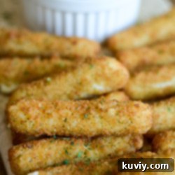 Air Fryer Frozen Mozzarella Sticks, golden and crispy