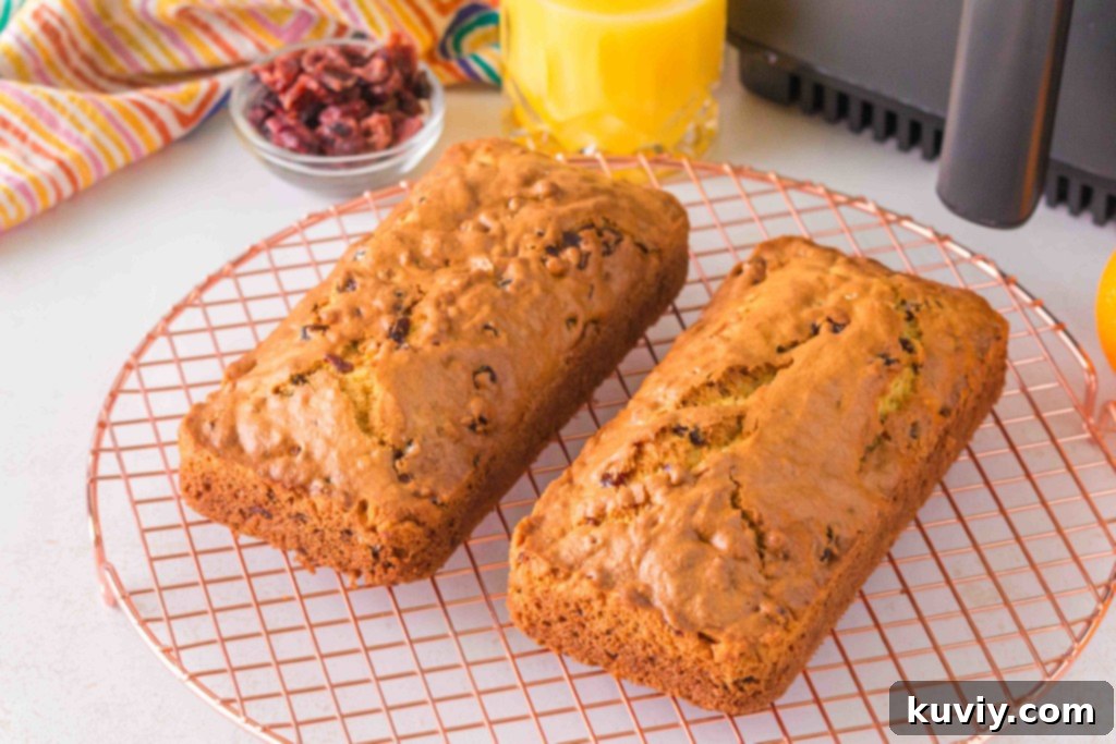 air fryer orange cranberry bread gluten free