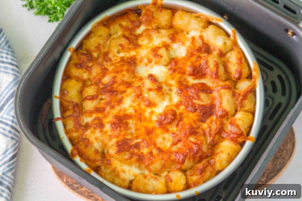 gluten-free air fryer taco tater tot casserole