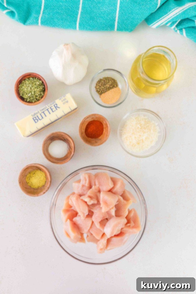 air fryer garlic butter chicken skewers