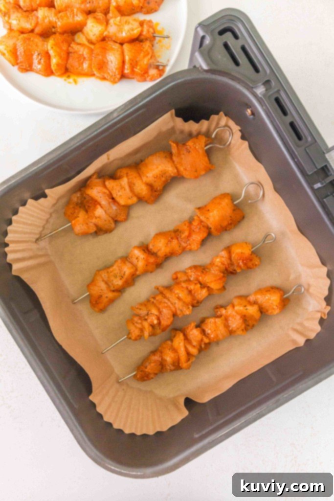 air fryer garlic butter chicken skewers gluten free