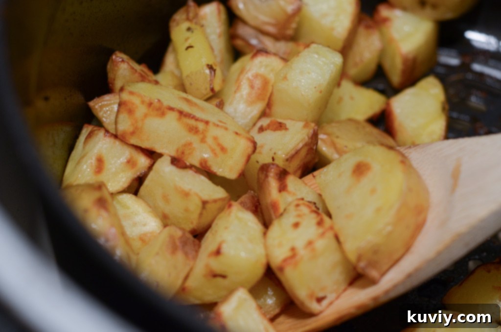 air fryer yellow potatoes using yukon gold potatoes in the air fryer basket