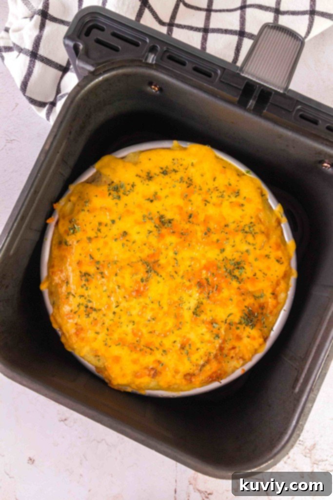 Air fryer meatloaf casserole in air fryer
