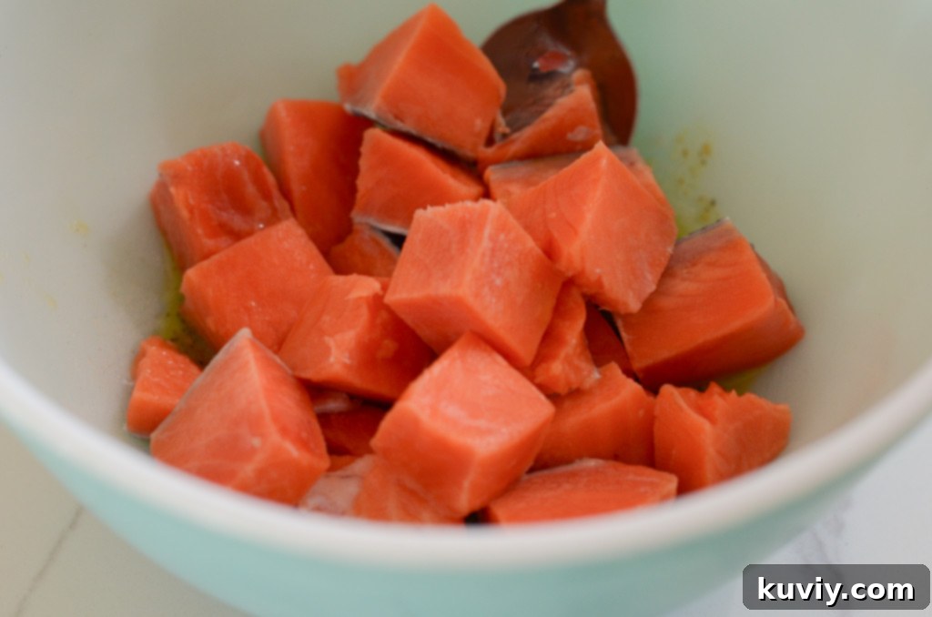 air fryer salmon bites