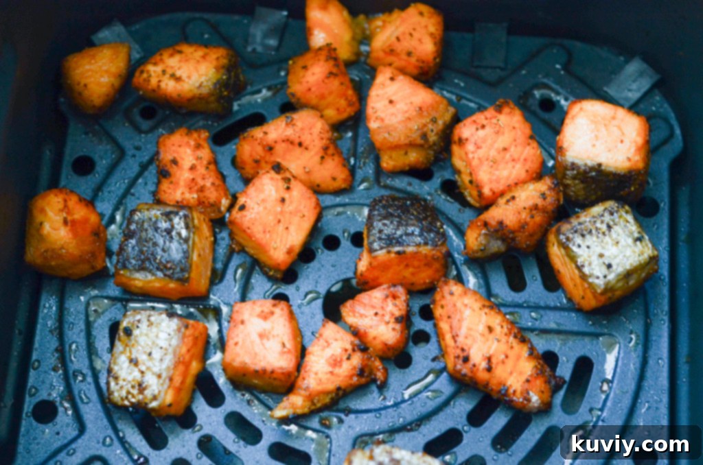 air fryer salmon bites in air fryer