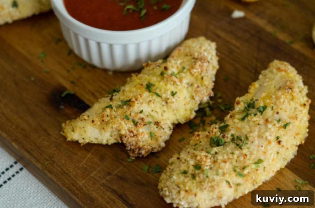 Air Fryer Garlic Parmesan Chicken Tenders in a container