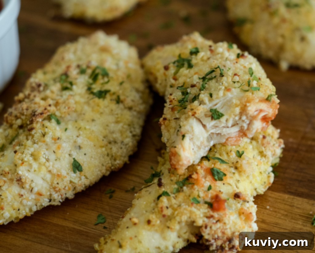 Air Fryer Garlic Parmesan Chicken Tenders dipping marinara