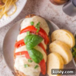 Air Fryer Caprese Chicken, ready to be served