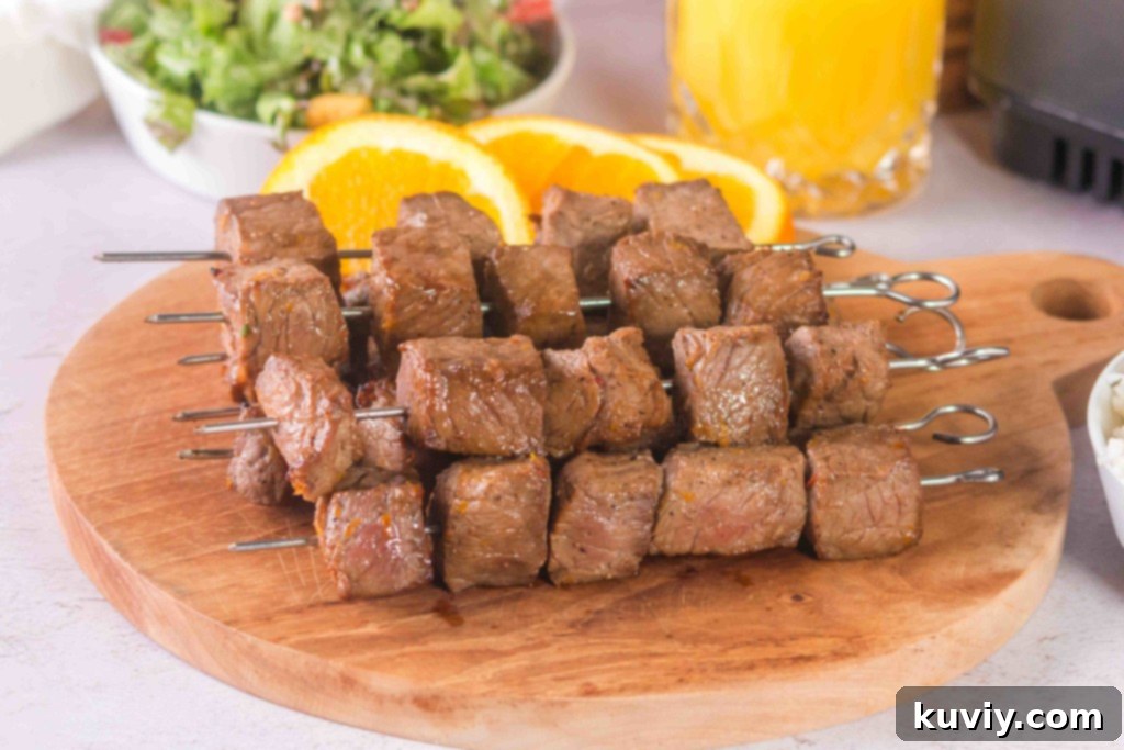 The Ultimate Sweet and Savory Air Fryer Orange Beef Skewers 3 air fryer orange beef skewers
