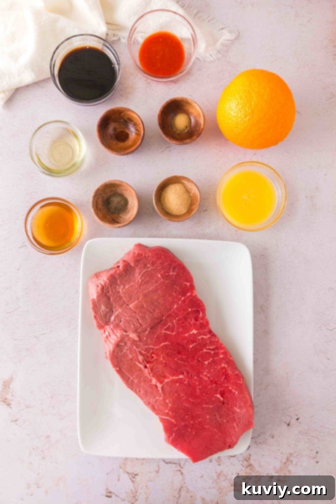 The Ultimate Sweet and Savory Air Fryer Orange Beef Skewers 4 air fryer orange beef skewers ingredients