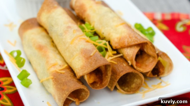 Easy Air Fryer Beef and Bean Taquitos for dinner