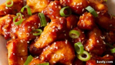 Easy General Tso’s Chicken cooked in an air fryer