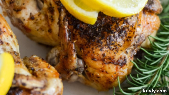 Perfectly roasted Air Fryer Cornish Hens, ready for a special meal.