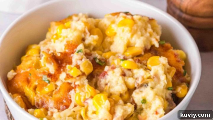 Creamy Air Fryer Corn Casserole, a comforting side dish.