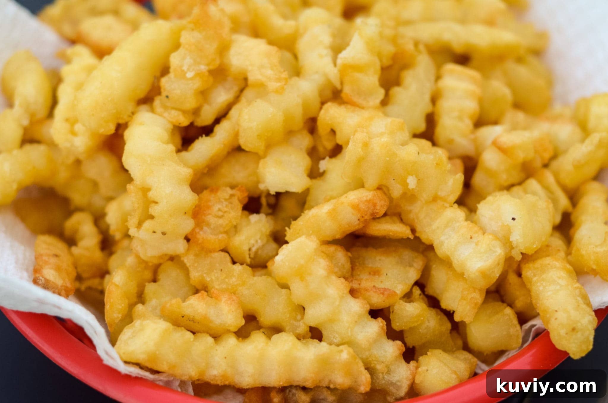 Easy Air Fryer Frozen French Fries: Crispy Perfection 5 Crispy air fried frozen French fries in a bowl, ready to serve