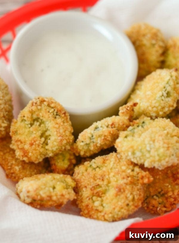 Golden brown Air Fryer Fried Pickles