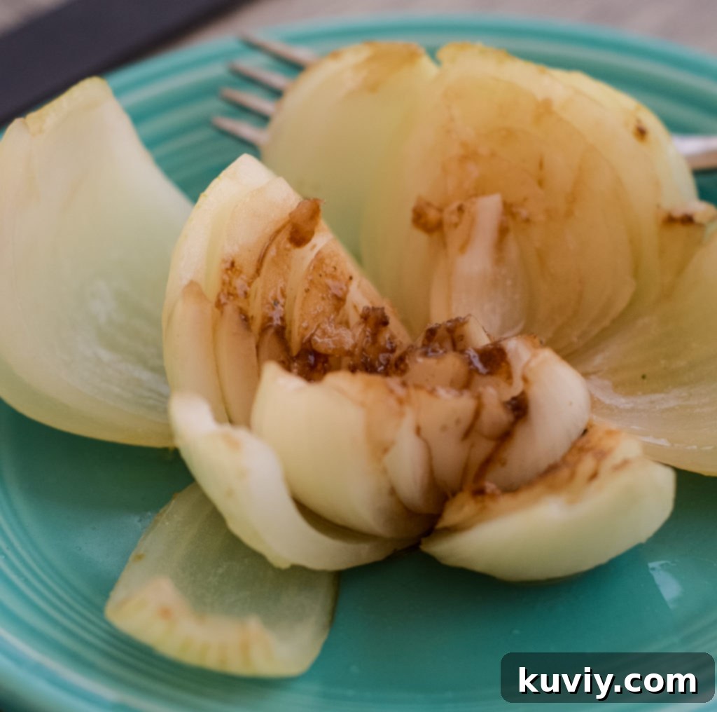 Air Fryer Vidalia Onions, cooked to perfection, showcasing their tender and caramelized texture.