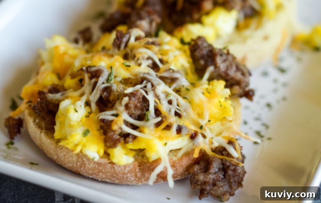 Crispy Air Fryer Breakfast Muffin Pizzas 5 Air Fryer Breakfast Pizzas with English Muffins