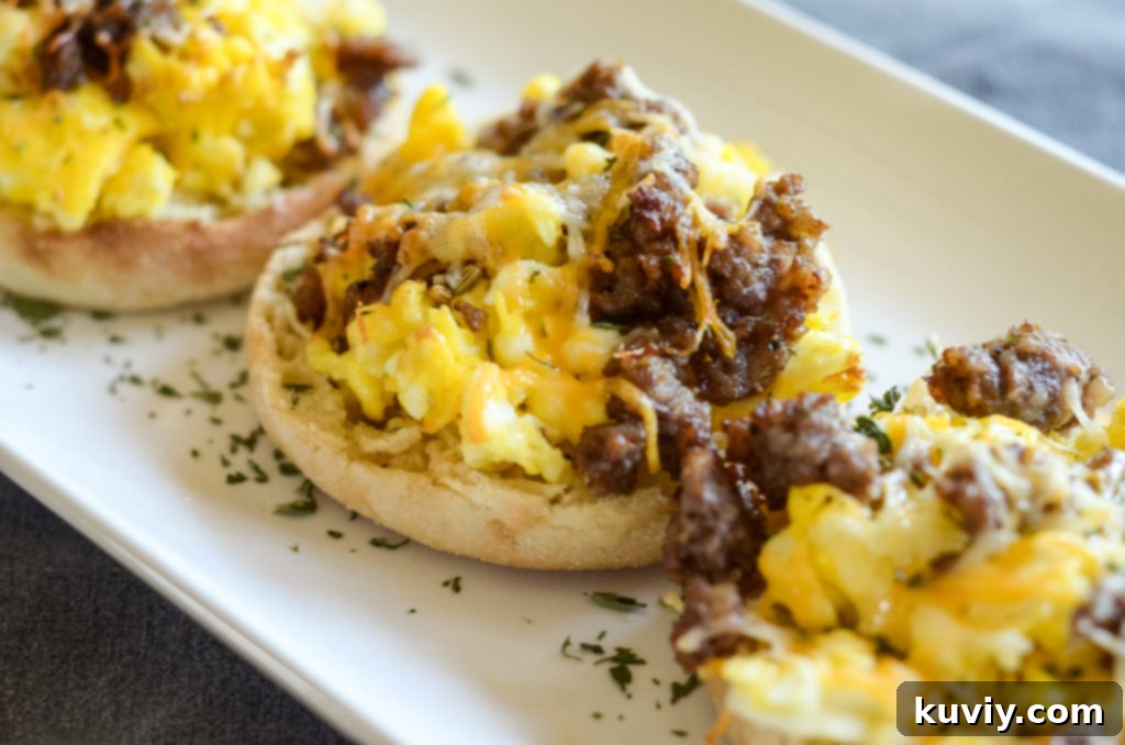 Crispy Air Fryer Breakfast Muffin Pizzas 6 Air Fryer Breakfast Pizzas with English Muffins