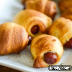 Crispy Air Fryer Pigs in a Blanket 6 Air Fryer Pigs in a Blanket ready to be served