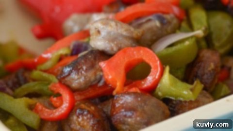 Air Fryer Bratwurst and Vegetables - One-pan dinner