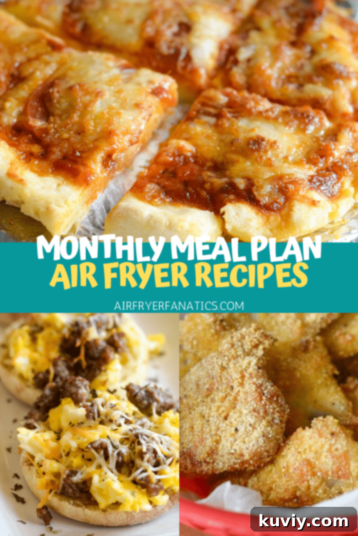 air fryer monthly meal plan banner