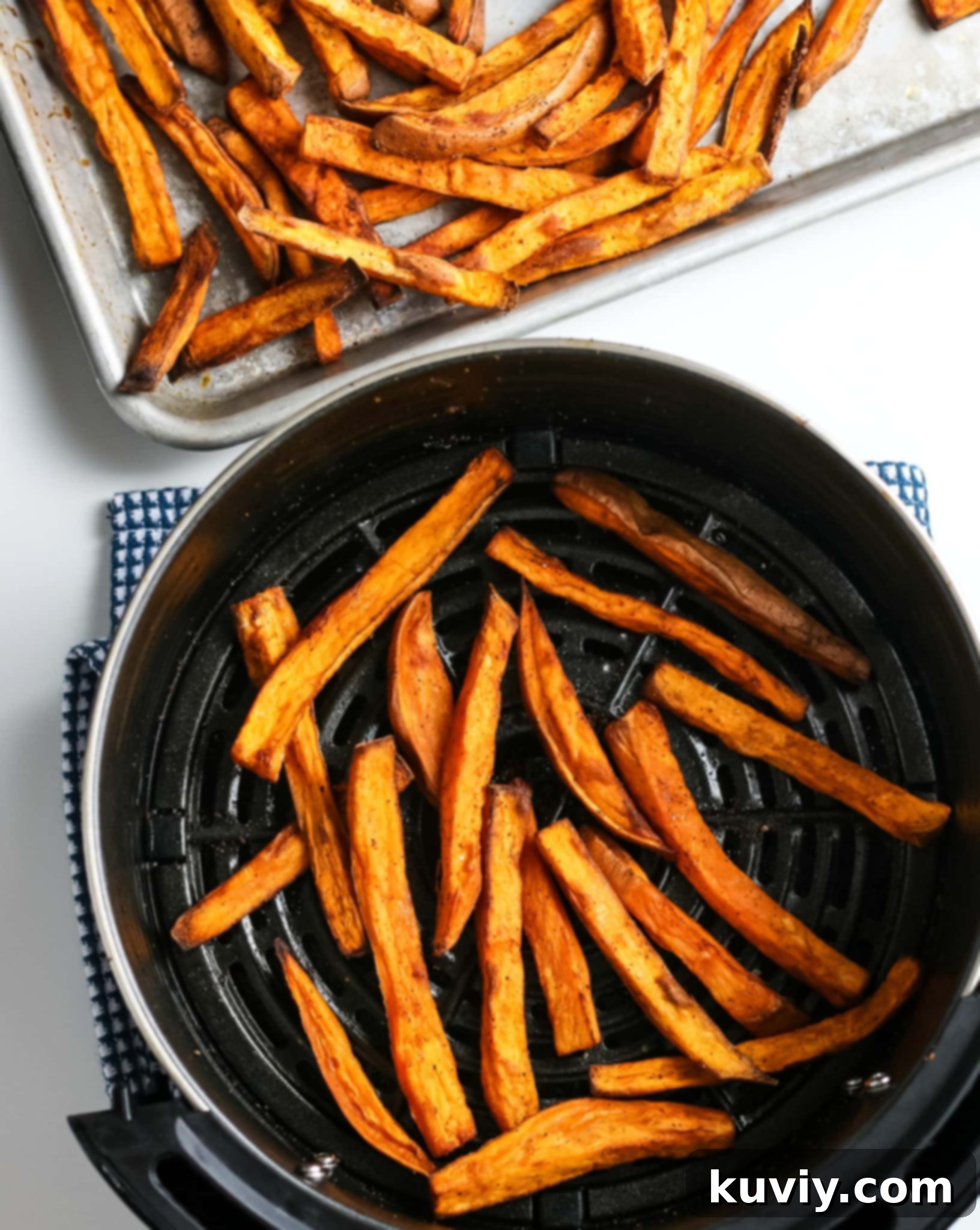 Ninja Foodi air frying sweet potato fries
