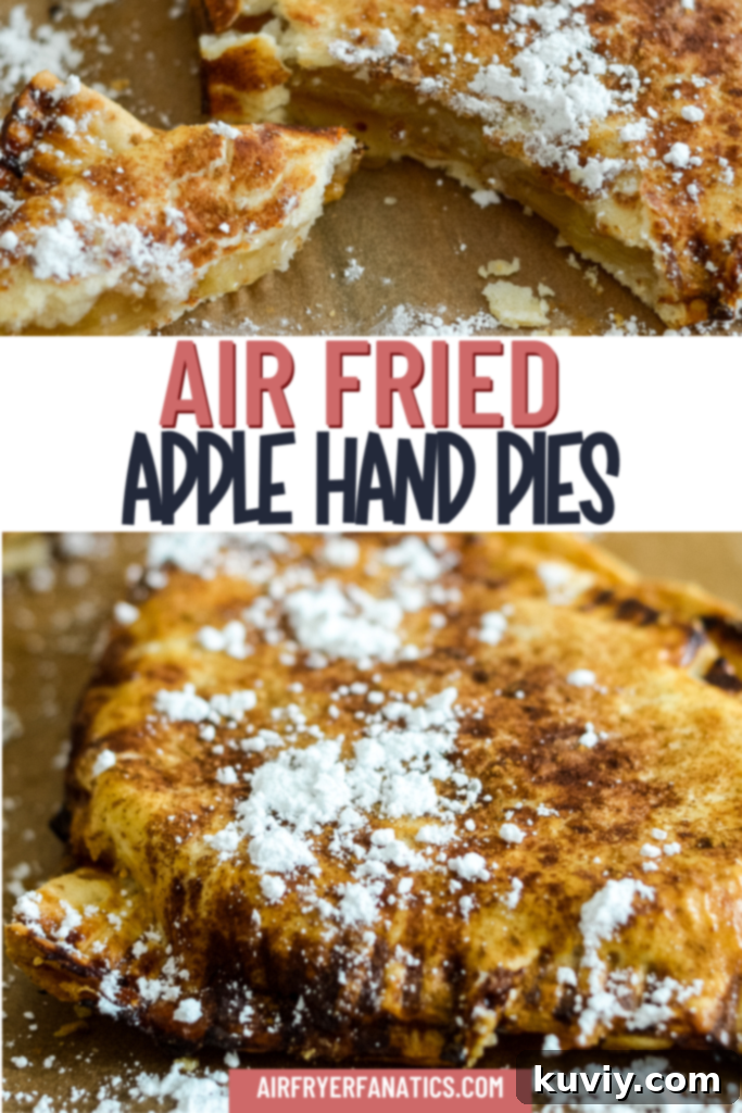 Air Fryer Apple Hand Pies with powdered sugar