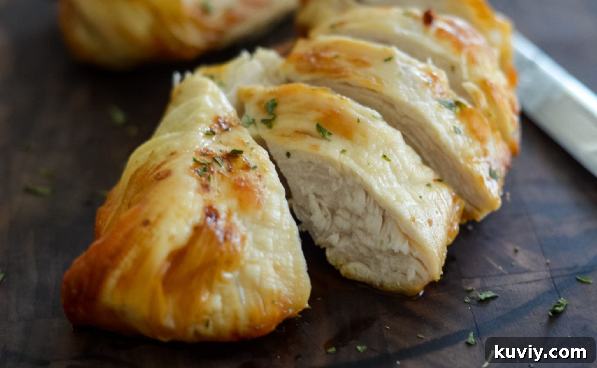 Easy Air Fryer Chicken Breast sliced to serve