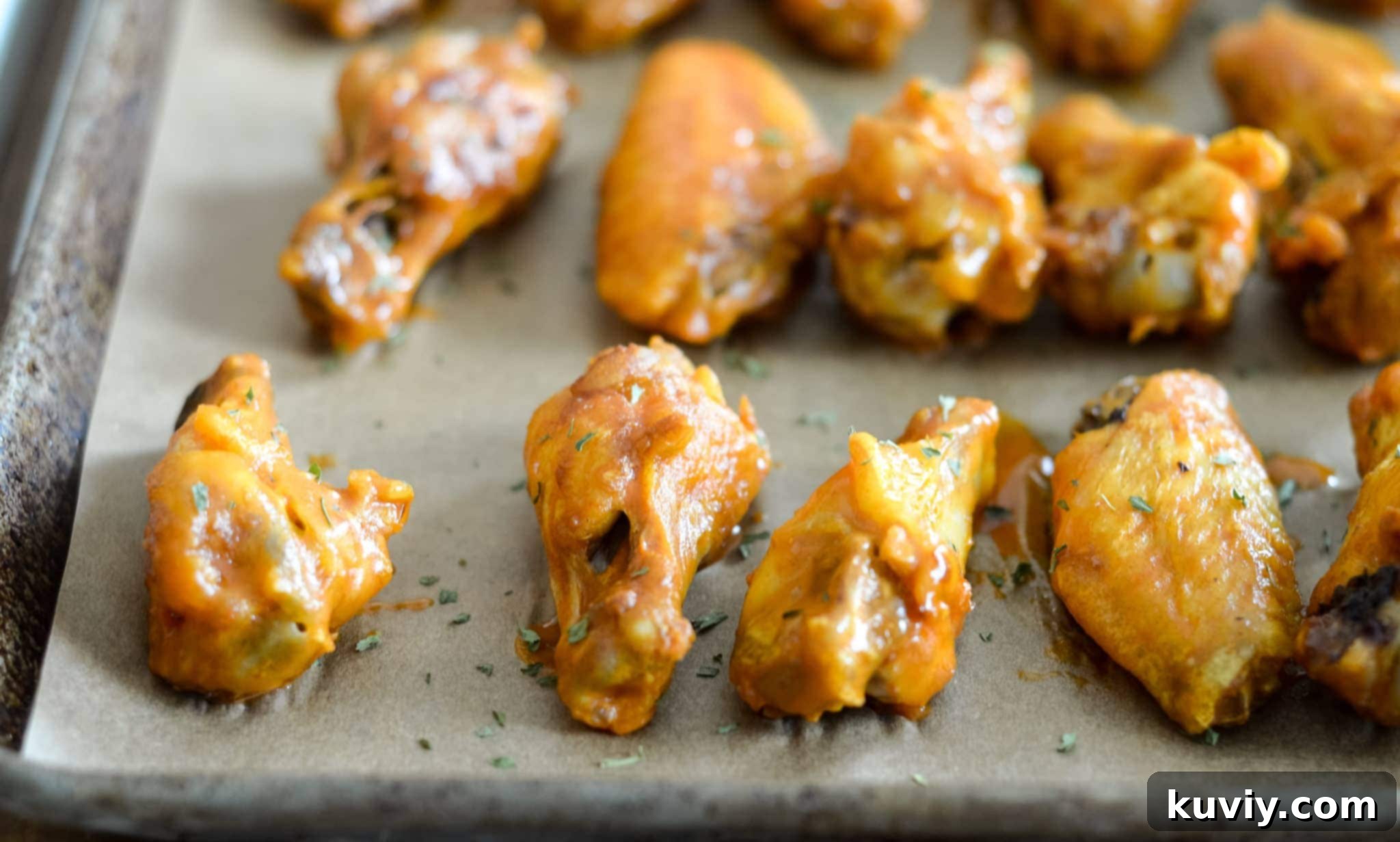 Freshly coated Air Fryer Buffalo Wings