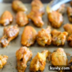 Air Fryer Buffalo Wings ready to serve