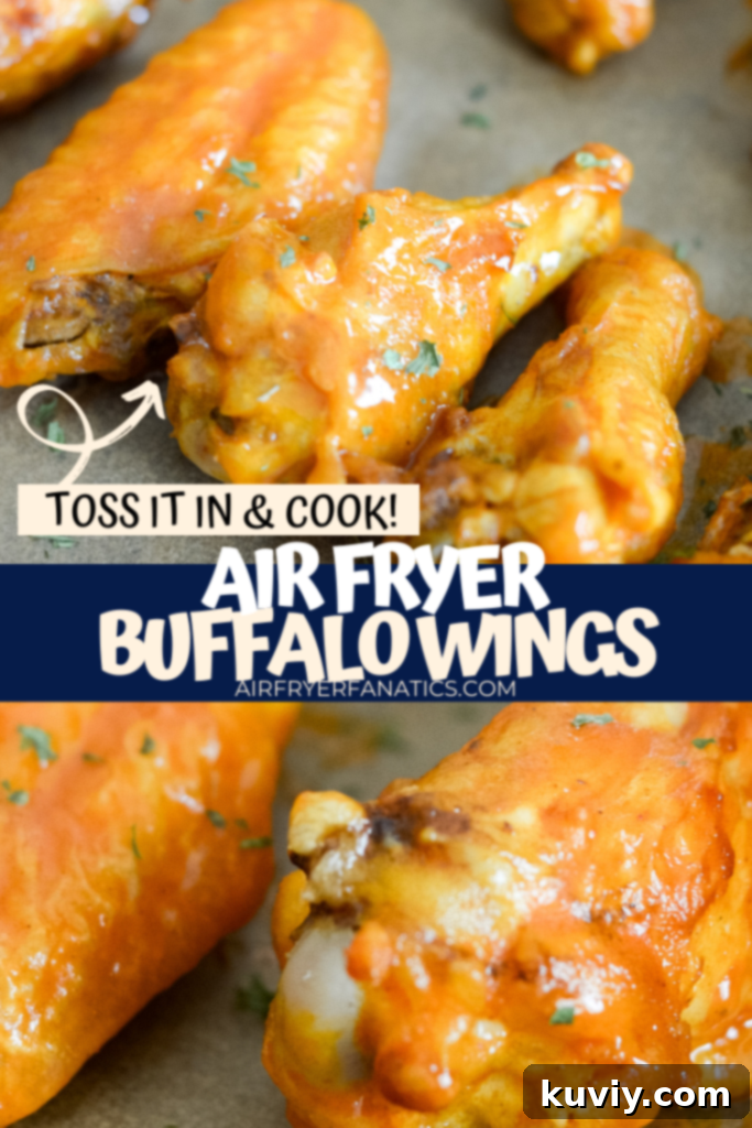 Large platter of Crispy Air Fryer Buffalo Wings