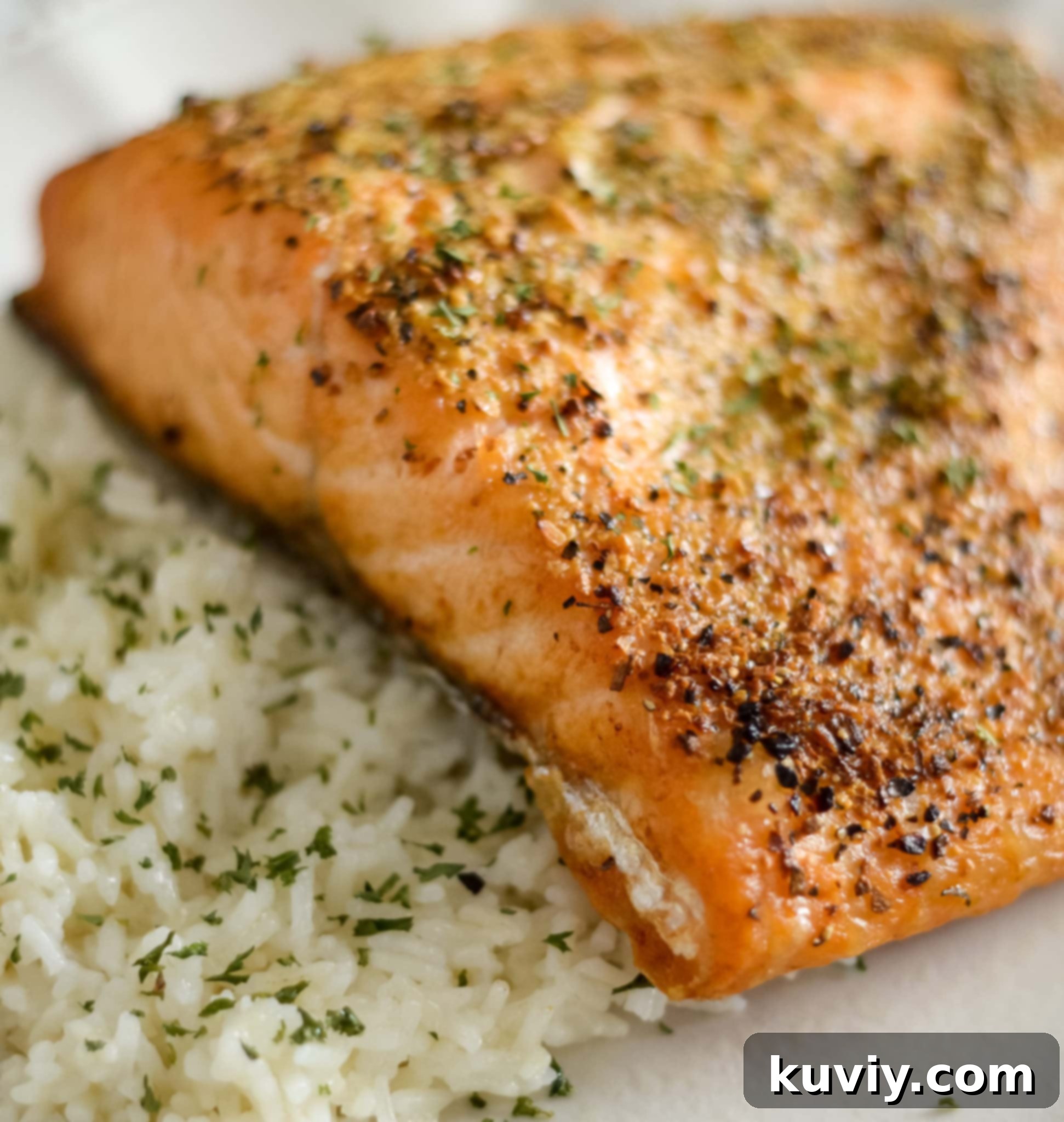Frozen salmon fillet partially thawed before air frying