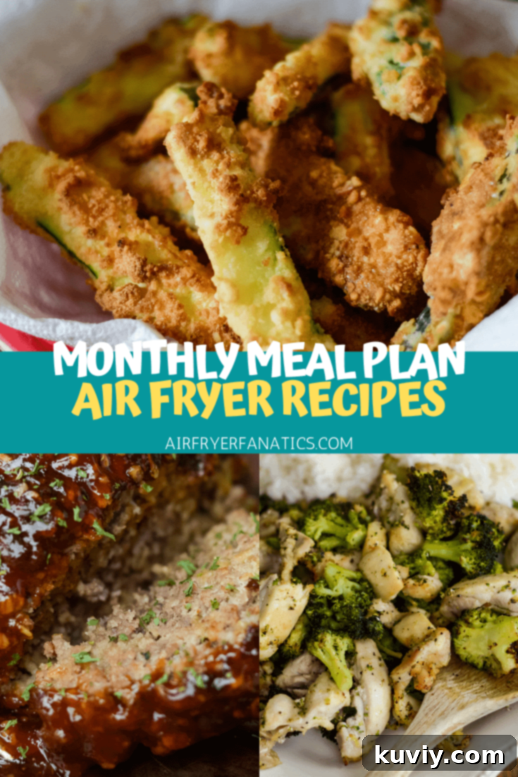 Free printable air fryer menu planner