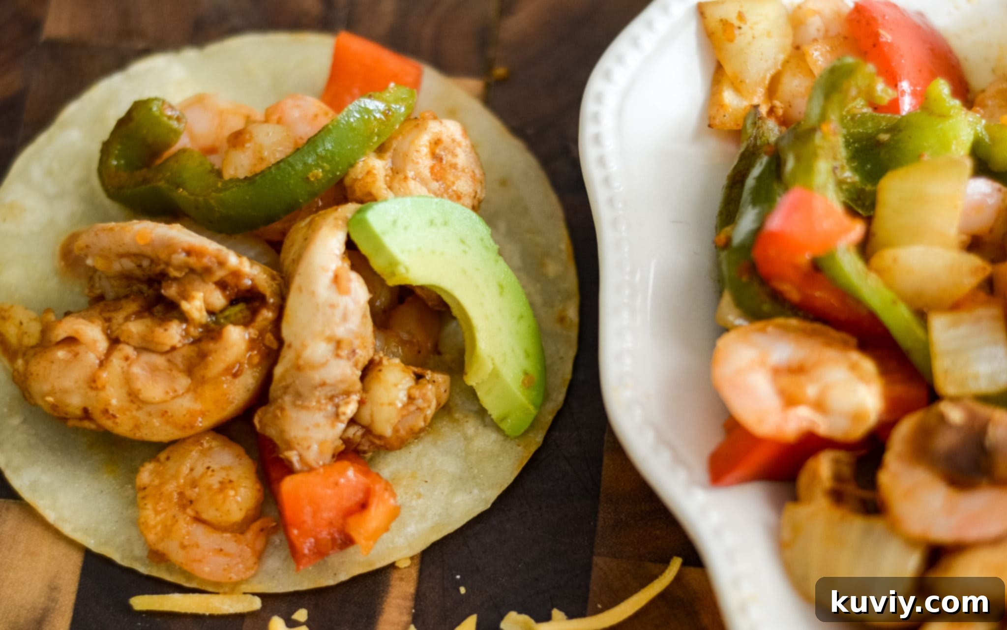 Air Fryer Chicken and Shrimp Fajitas