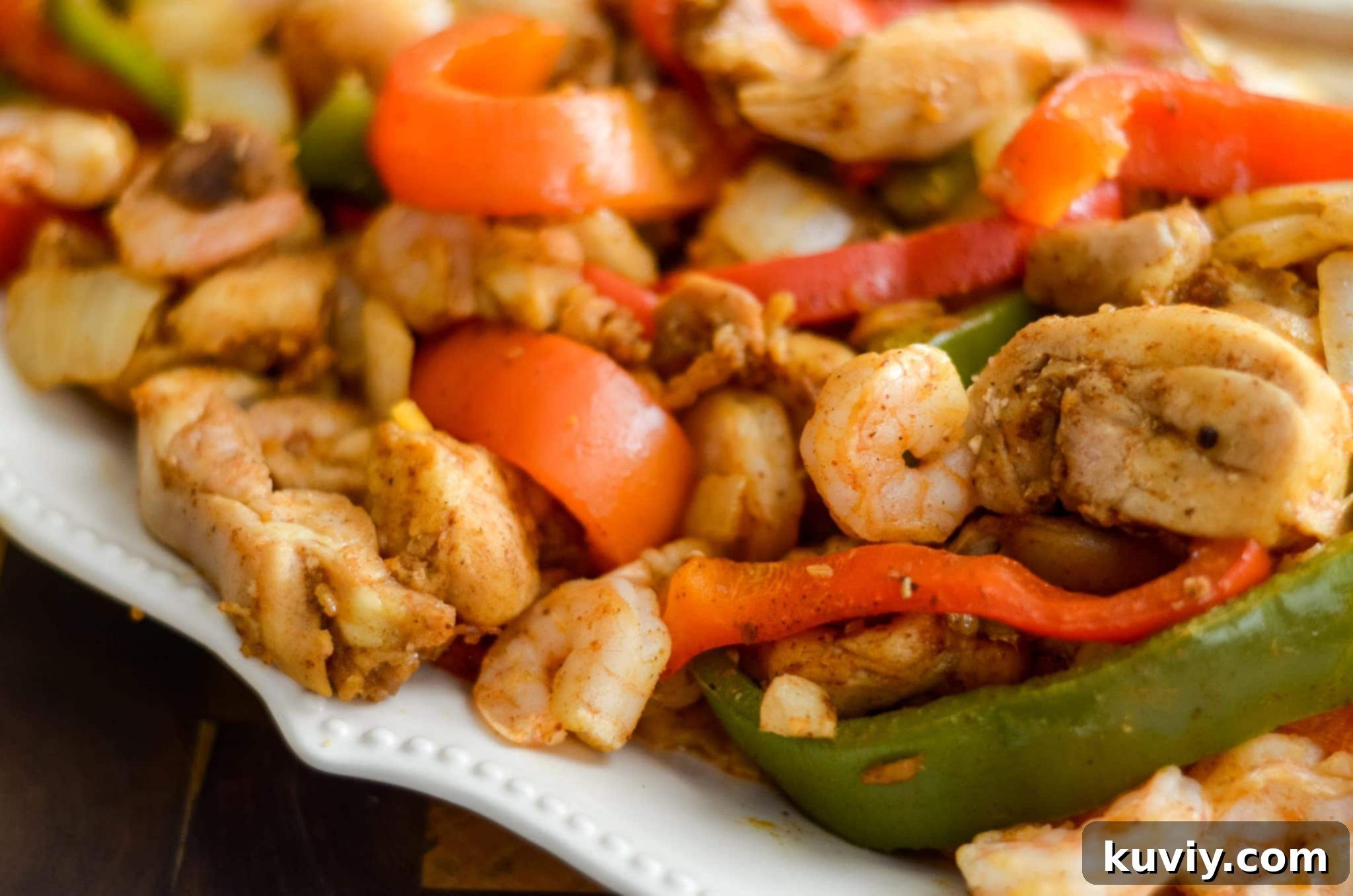 Air Fryer Chicken and Shrimp Fajitas